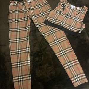 100% AUTHENTIC BURBERRY BRA TOP AND TIGHTS